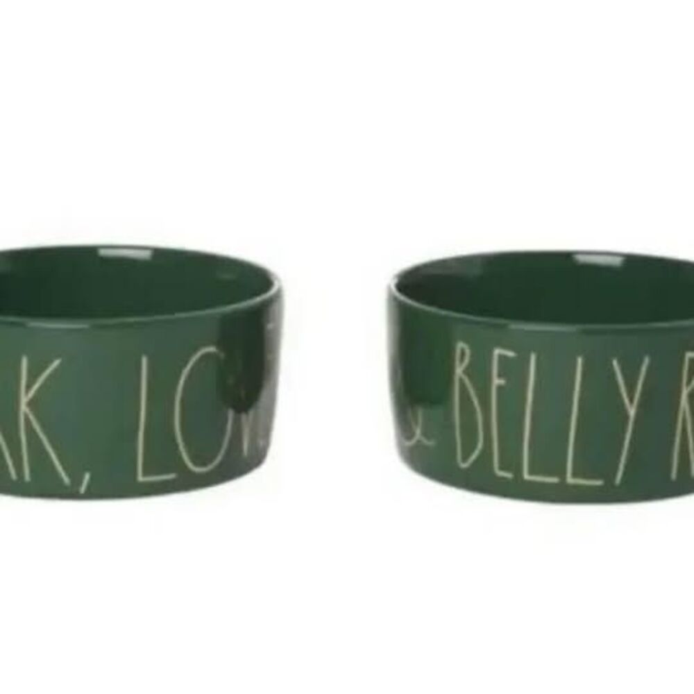 Rae Dunn 6” Dog Bowl Set